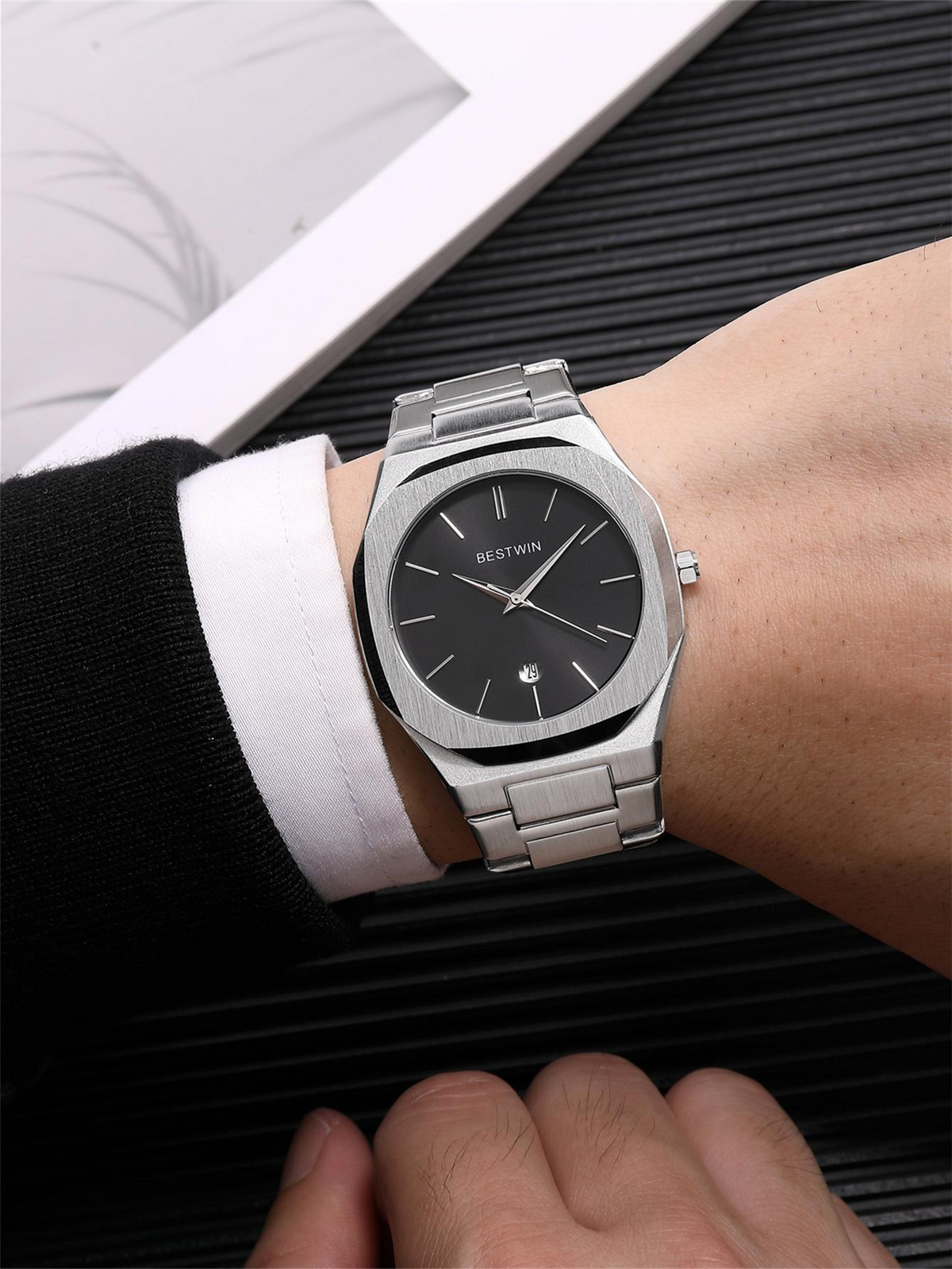 Sleek Minimalist Stainless Steel Luxury Watch