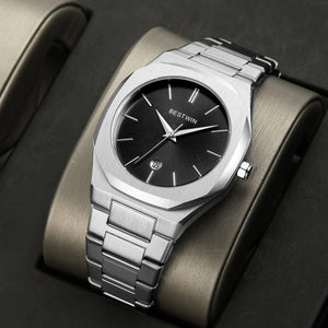 Sleek Minimalist Stainless Steel Luxury Watch