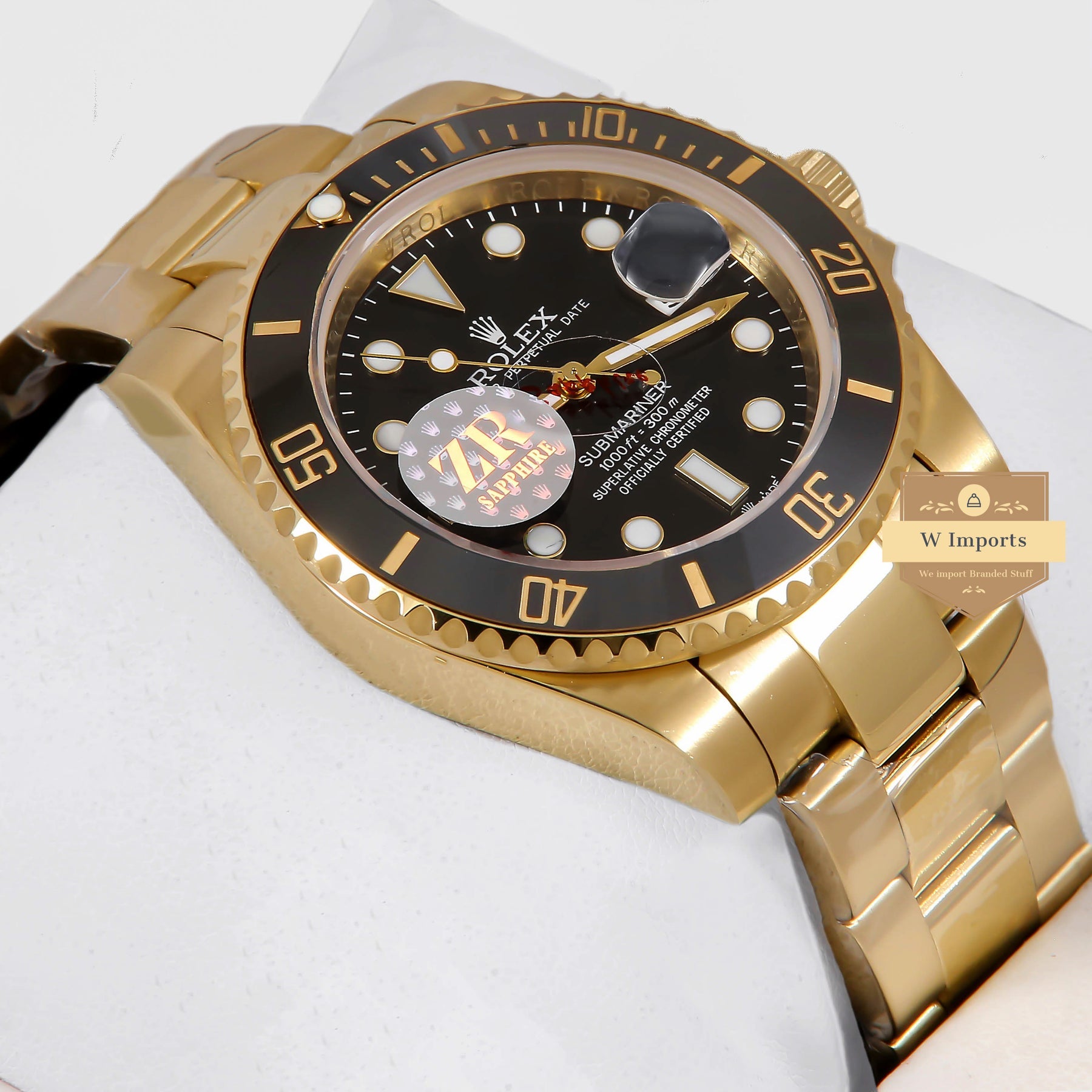 Latest Collection 40 Yellow Gold With Black Dial & Bezel Automatic Watch ZR Factory