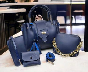 🔥 High-Quality 4-Piece Synthetic Leather Shoulder Bag Set – Elegant & Stylish 👜